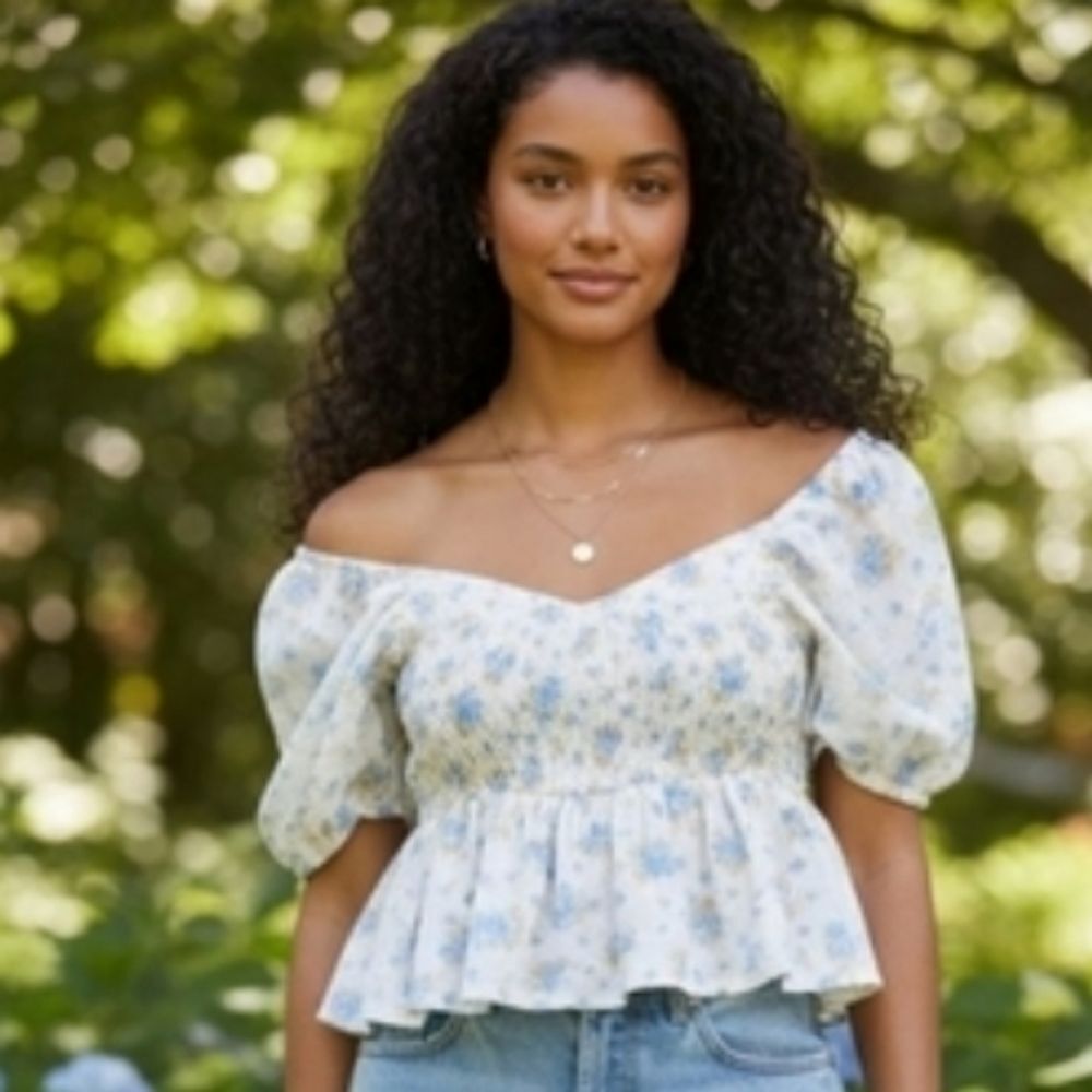 Chic Floral Off-Shoulder Blouse